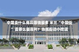 中国卖什么商品赚钱最多 米兰“中国街”卖甚么最赢利？当属街边小吃店