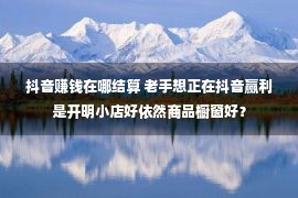 抖音赚钱在哪结算 老手想正在抖音赢利是开明小店好依然商品橱窗好？