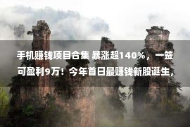 手机赚钱项目合集 暴涨超140%，一签可盈利9万！今年首日最赚钱新股诞生，又是热门赛道龙头