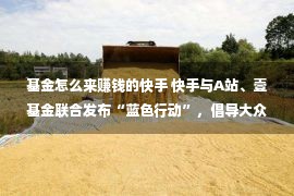 基金怎么来赚钱的快手 快手与A站、壹基金联合发布“蓝色行动”，倡导大众关注自闭症群体