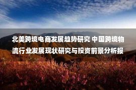 北美跨境电商发展趋势研究 中国跨境物流行业发展现状研究与投资前景分析报告