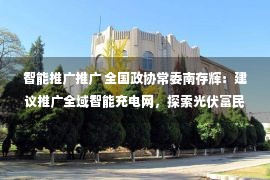 智能推广推广 全国政协常委南存辉：建议推广全域智能充电网，探索光伏富民模式