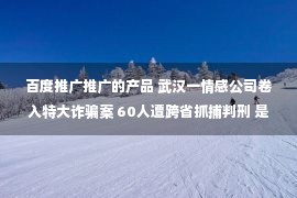 百度推广推广的产品 武汉一情感公司卷入特大诈骗案 60人遭跨省抓捕判刑 是否构成诈骗引争议