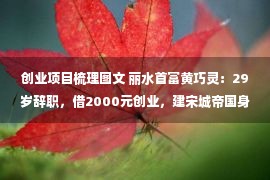 创业项目梳理图文 丽水首富黄巧灵：29岁辞职，借2000元创业，建宋城帝国身家165亿