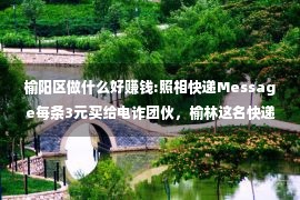 榆阳区做什么好赚钱:照相快递Message每条3元买给电诈团伙，榆林这名快递员被抓获