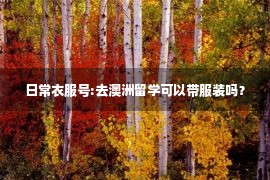 日常衣服号:去澳洲留学可以带服装吗？