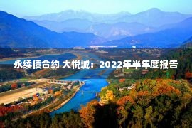 永续债合约 大悦城：2022年半年度报告