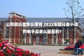 公司做抖音怎么赚钱 2022年做抖音小店的老手卖甚么最赢利？