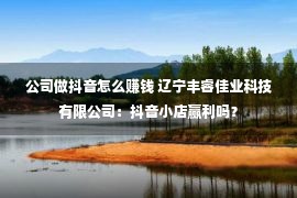 公司做抖音怎么赚钱 辽宁丰睿佳业科技有限公司：抖音小店赢利吗？