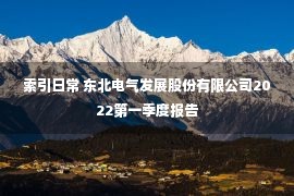 索引日常 东北电气发展股份有限公司2022第一季度报告