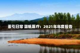 索引日常 蓝帆医疗：2021年年度报告