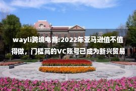 wayli跨境电商:2022年亚马逊值不值得做，门槛高的VC账号已成为新兴贸易业态