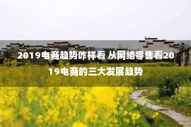 2019电商趋势咋样看 从网络零售看2019电商的三大发展趋势