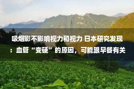 吸烟影不影响视力和视力 日本研究发现：血管“变硬”的原因，可能跟早餐有关，尽早了解下