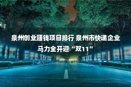 泉州创业赚钱项目排行 泉州市快递企业马力全开迎“双11”