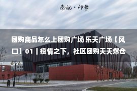 团购商品怎么上团购广场 乐天广场【风口】01丨疫情之下，社区团购天天爆仓？