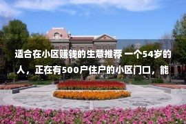 适合在小区赚钱的生意推荐 一个54岁的人，正在有500户住户的小区门口，能做哪些赢利的买卖？