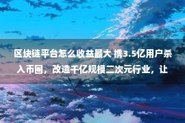 区块链平台怎么收益最大 携3.5亿用户杀入币圈，改造千亿规模二次元行业，让所有参与者共享平台最大利收益，构建未来区块链独角兽！