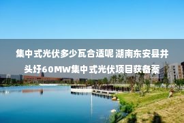 集中式光伏多少瓦合适呢 湖南东安县井头圩60MW集中式光伏项目获备案