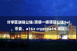 分享区块链公链:顶级一级项目公链Sui，币安、a16z cryptoa16 领投！