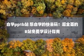 自学pptb站 想自学的快来码！超全面的B站免费学设计指南