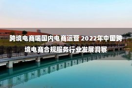 跨境电商喝国内电商运营 2022年中国跨境电商合规服务行业发展洞察