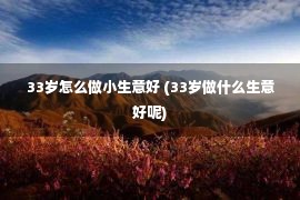 33岁怎么做小生意好 (33岁做什么生意好呢)