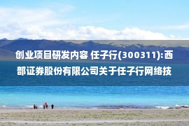 创业项目研发内容 任子行(300311):西部证券股份有限公司关于任子行网络技术股份有限公司创业板向特定对象发行股票之上市保荐书