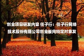 创业项目研发内容 任子行：任子行网络技术股份有限公司创业板向特定对象发行股票之募集说明书（申报稿）