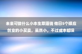 未来可做什么小本生意赚钱 他日5个顺应创业的小买卖，虽然小，不过成本却没有少