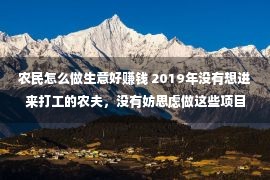 农民怎么做生意好赚钱 2019年没有想进来打工的农夫，没有妨思虑做这些项目，做好了也能赢利