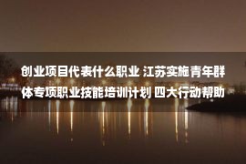 创业项目代表什么职业 江苏实施青年群体专项职业技能培训计划 四大行动帮助青年提升就业创业能力