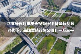 企业号在哪里发长视频赚钱 抖音短视频时代下，品牌营销该怎么做？一万三千字分享！