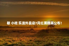 敏 小吃 乐清外卖店7月红黑榜再公布！