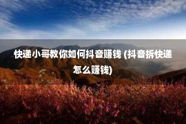 快递小哥教你如何抖音赚钱 (抖音拆快递怎么赚钱)