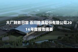 大厂财务日常 百川能源股份有限公司2016年度报告摘要