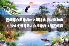 视频号直播带货怎么玩赚钱 梅花测验室：微信视频号无人直播带货（附视频课程）收费瓜分！