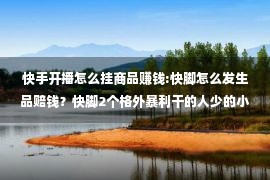 快手开播怎么挂商品赚钱:快脚怎么发生品赔钱？快脚2个格外暴利干的人少的小众弄法