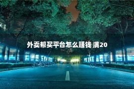 外卖帮买平台怎么赚钱 满20