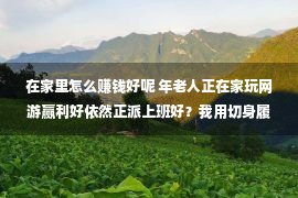 在家里怎么赚钱好呢 年老人正在家玩网游赢利好依然正派上班好？我用切身履历告知你。