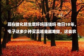 现在做化肥生意好吗赚钱吗 他日10年，屯子这多少种买卖越来越难做，这些农夫趁早做计划