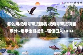 怎么用视频号带货赚钱 视频号带货项目瓜分~老手也能操作~轻便日入300+