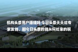 机构头条用户赚钱吗 今日头条天天给专家发钱，那今日头条的钱从何处来的啊？