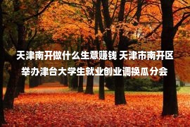 天津南开做什么生意赚钱 天津市南开区举办津台大学生就业创业调换瓜分会