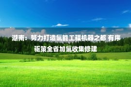  湖南：努力打造氢能工程机器之都 有序驱策全省加氢收集修建