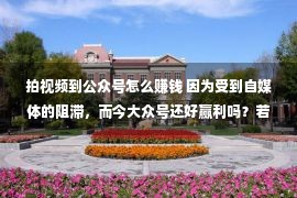 拍视频到公众号怎么赚钱 因为受到自媒体的阻滞，而今大众号还好赢利吗？若何定位以及赢利？