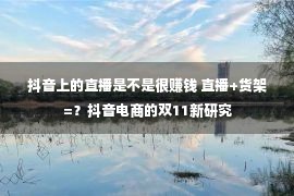 抖音上的直播是不是很赚钱 直播+货架=？抖音电商的双11新研究