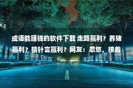 成语能赚钱的软件下载 走路赢利？养猪赢利？猜针言赢利？网友：忽悠，接着忽悠……