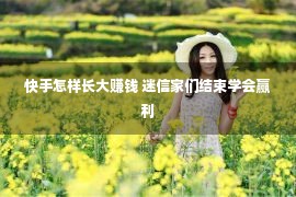 快手怎样长大赚钱 迷信家们结束学会赢利