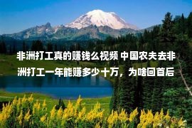 非洲打工真的赚钱么视频 中国农夫去非洲打工一年能赚多少十万，为啥回首后就没有承诺再去了？